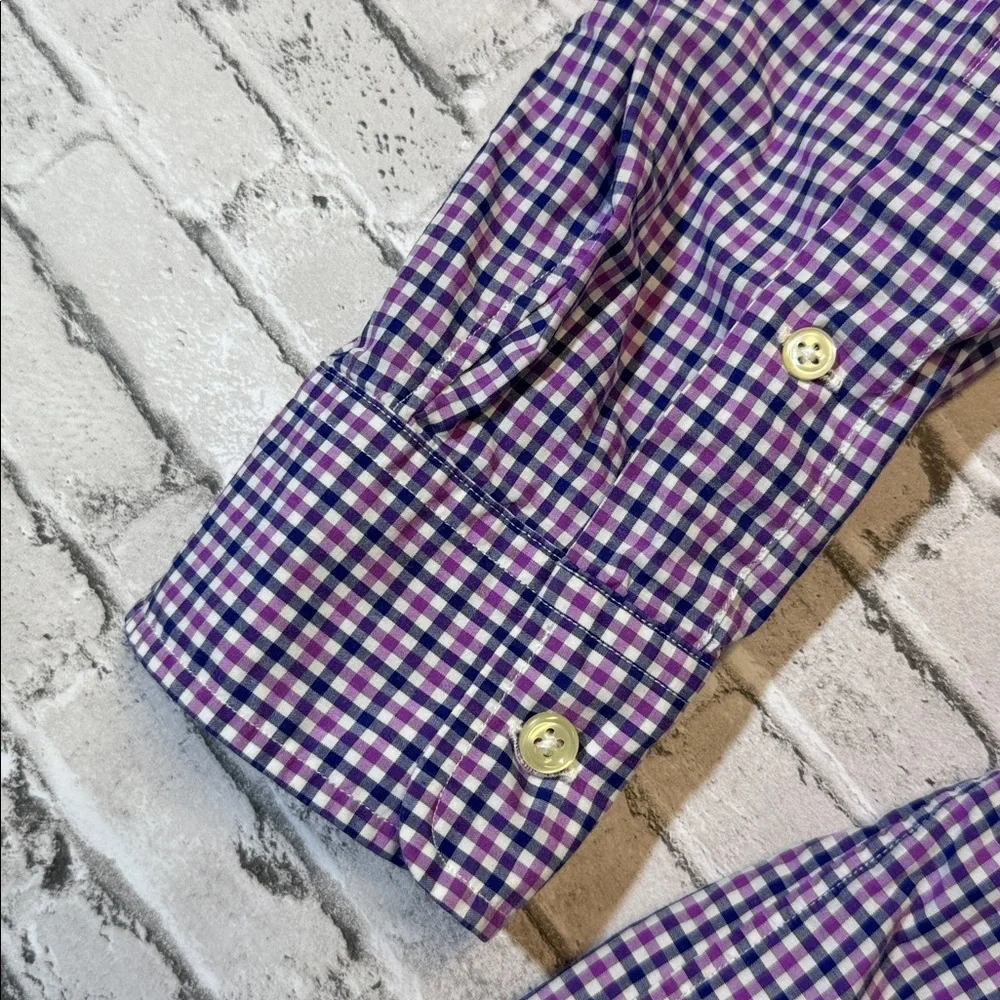 Polo Ralph Lauren men 2XLT Tall purple blue check gingham button up casual shirt